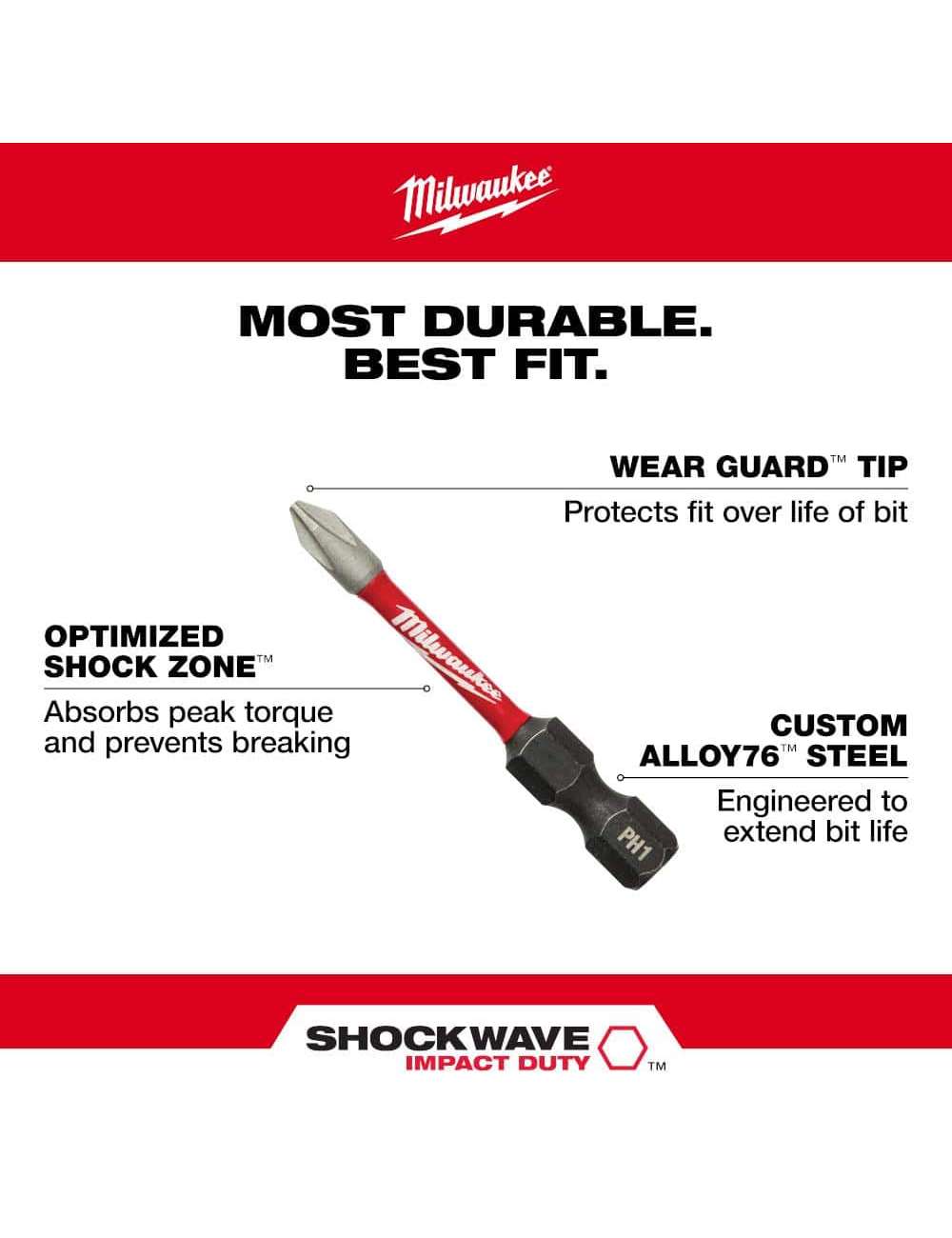 SHOCKWAVE Impact Duty Alloy Steel Screw Driver Bit Set (70-Piece)