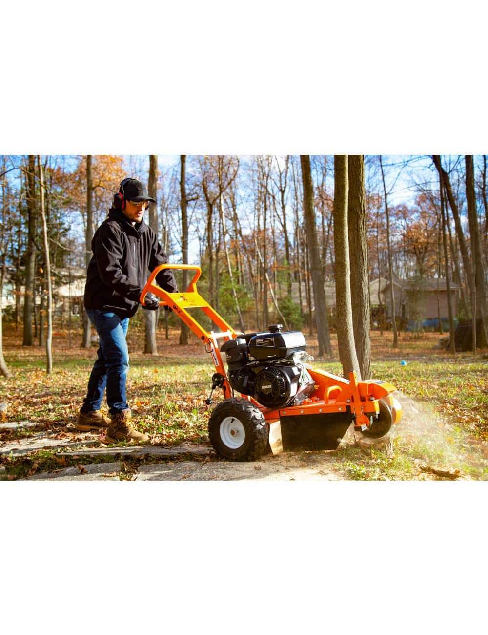 12 in. 14 HP Gas Powered Certified Commercial Stump Grinder with 9 High Speed HPDC Machined Carbide Cutters