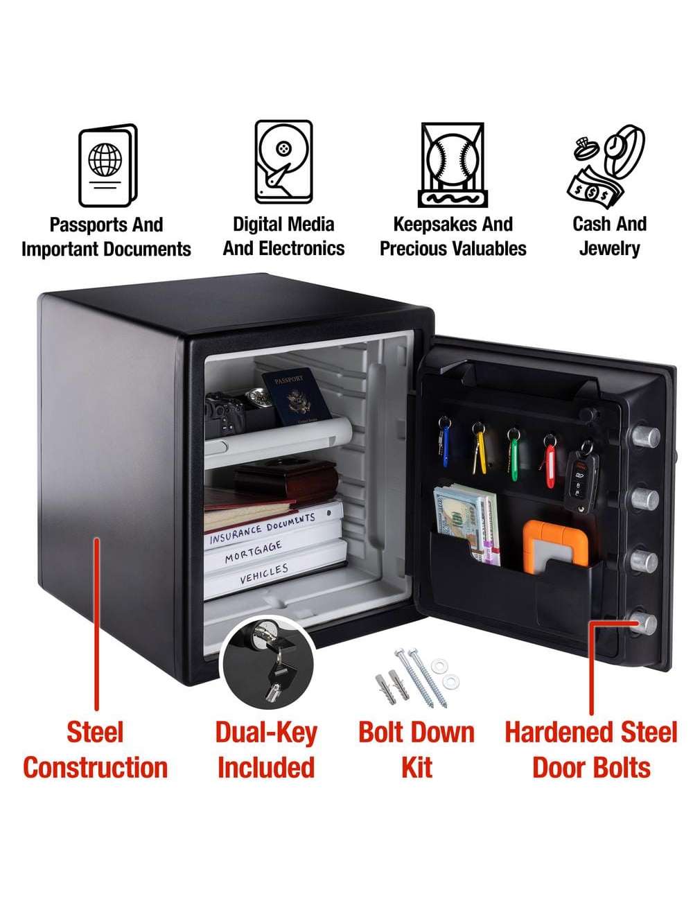 1.2 cu. ft. Fireproof & Waterproof Safe with Digital Combination Lock