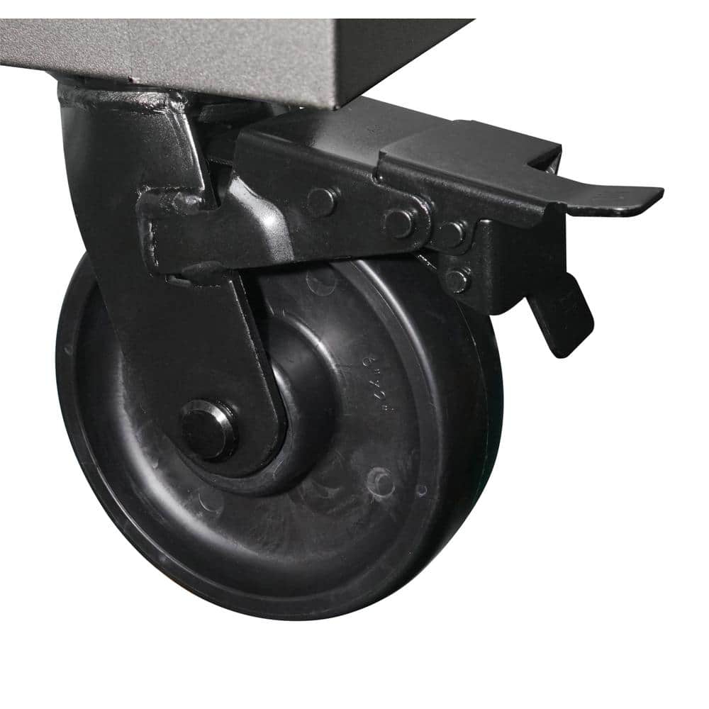 52 in. W x 25 in. D Heavy Duty 9 Drawer Mobile Workbench Cabinet with Adjustable Height Hardwood Top in. Matte Black