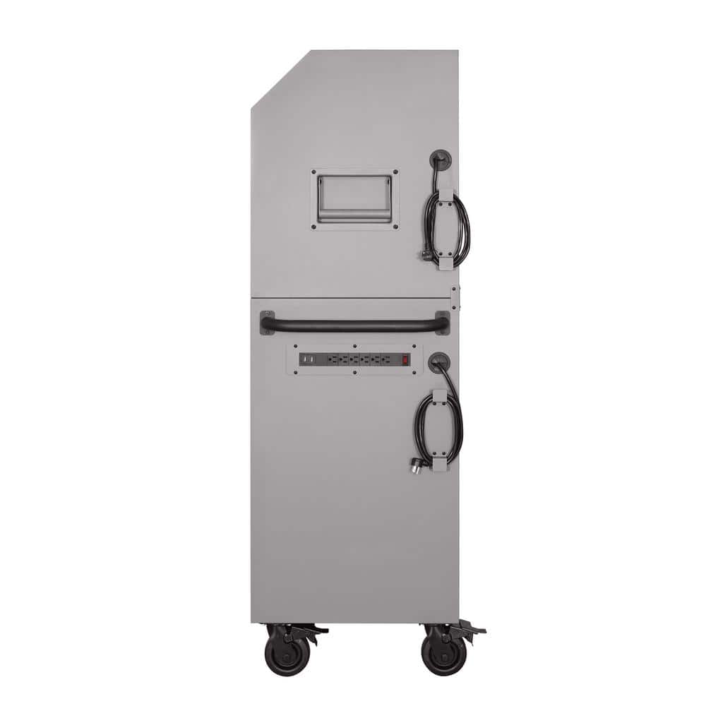 56 in. W x 22 in. D Heavy Duty 18 Drawer Combination Rolling Tool Chest and Top Tool Cabinet Set in. Matte Gray