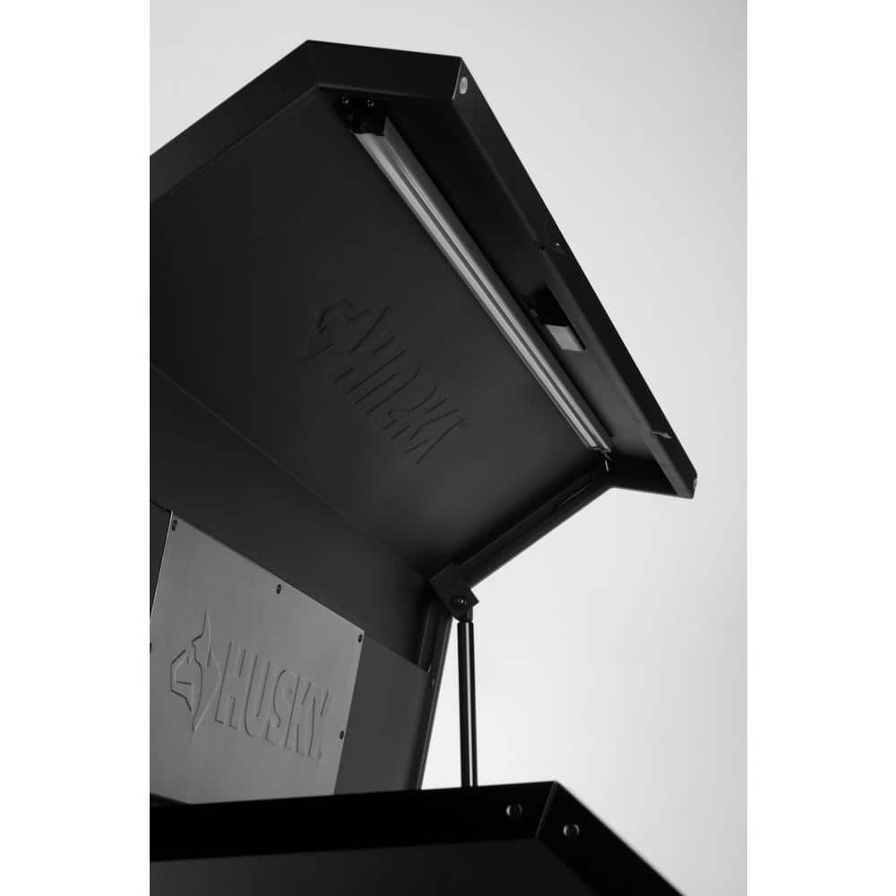 52 in. W x 21 5 in. D Heavy Duty 15 Drawer Combination Rolling Tool Chest Top Tool Cabinet with LED Light in. Matte Black