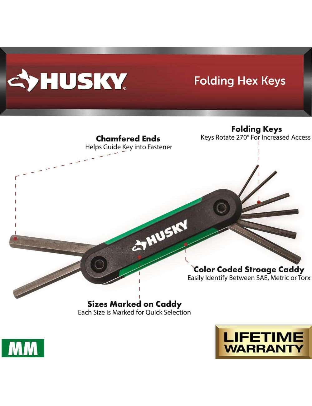 SAE/Metric Folding Hex Key Set With Bonus Torx Set (3-Piece)