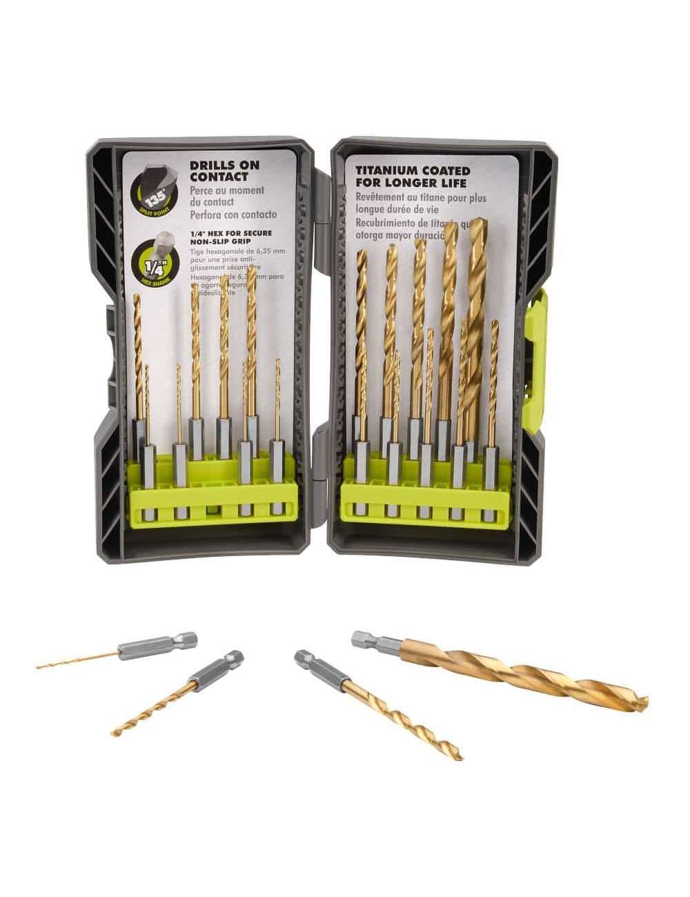 Titanium Twist Drill Bit Kit (22-Piece)