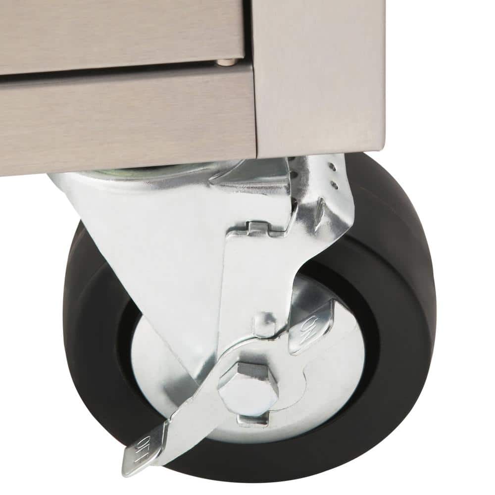 72 in. W x 18 in. D Heavy Duty 8 Drawer 1 Door Mobile Workbench Tool Chest with Solid Wood Top in. Stainless Steel