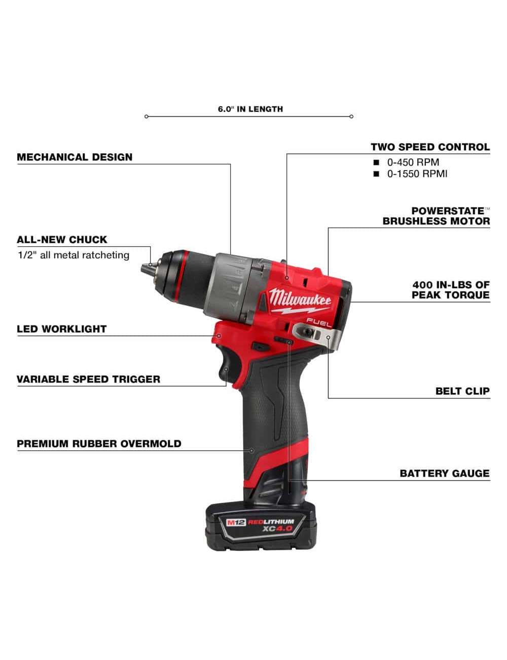 M12 FUEL 12-Volt Lithium-Ion Brushless Cordless Hammer Drill and Impact Driver Combo Kit w/M12 ROVER Service Light