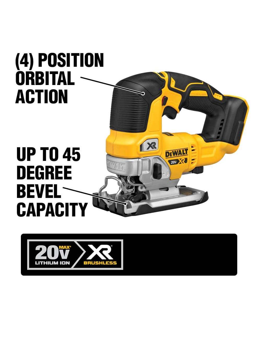 20V MAX XR Cordless Brushless Jigsaw (Tool Only)
