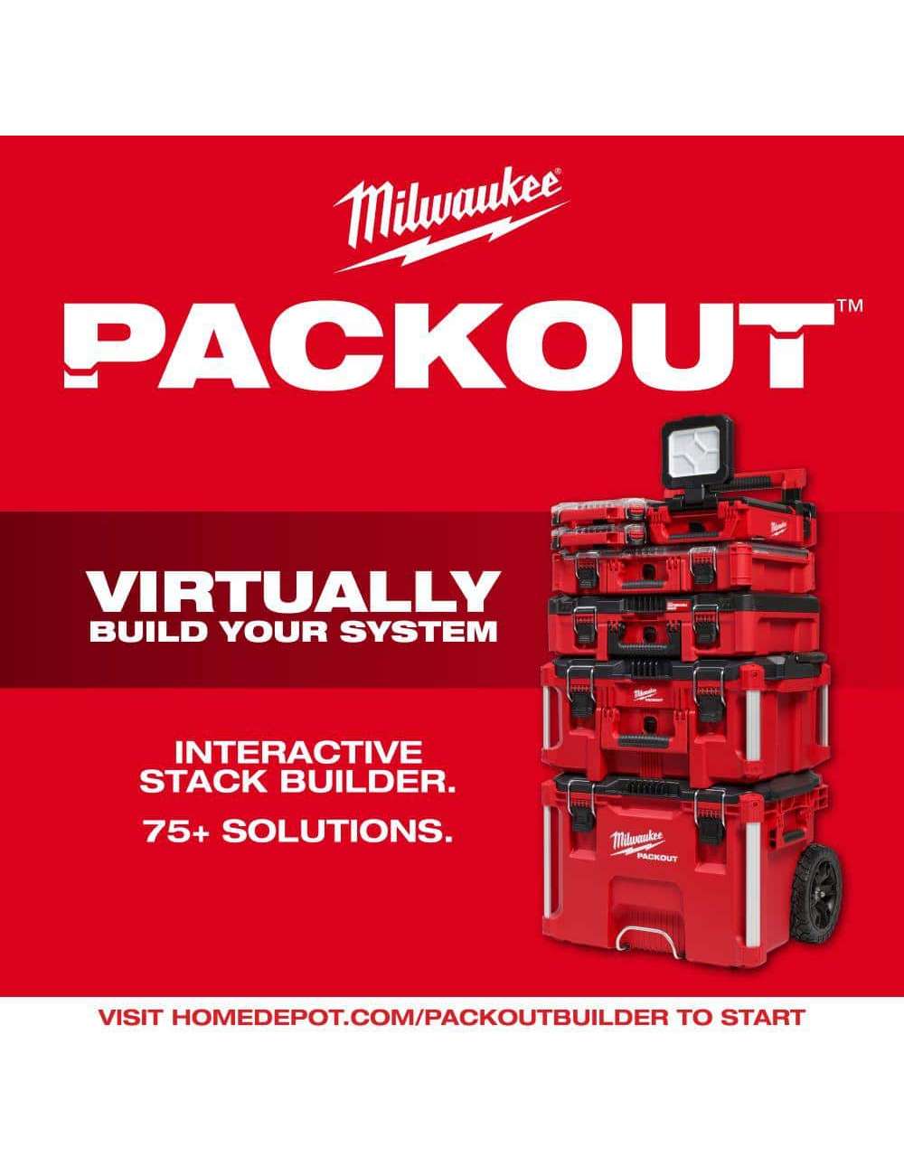 M18 18-Volt Lithium-Ion Cordless PACKOUT 3000 Lumens LED Light with Built-In Charger