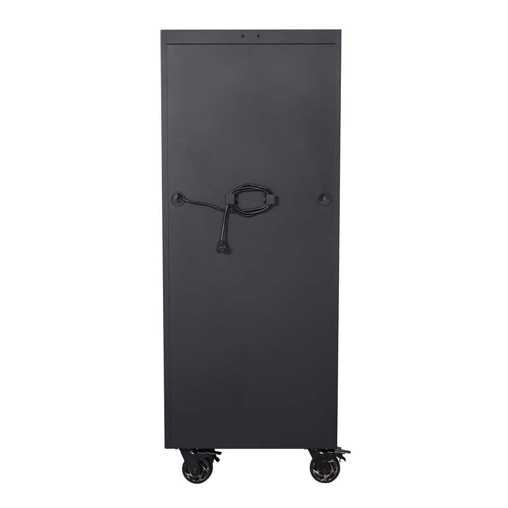 Heavy Duty 27 5 in. 4 Shelf Matte Black Rolling Side Tool Locker