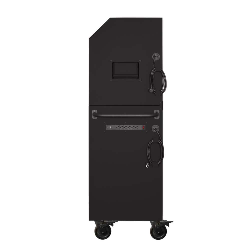 56 in. W x 22 in. D Heavy Duty 18 Drawer Combination Rolling Tool Chest and Top Tool Cabinet Set in. Matte Black