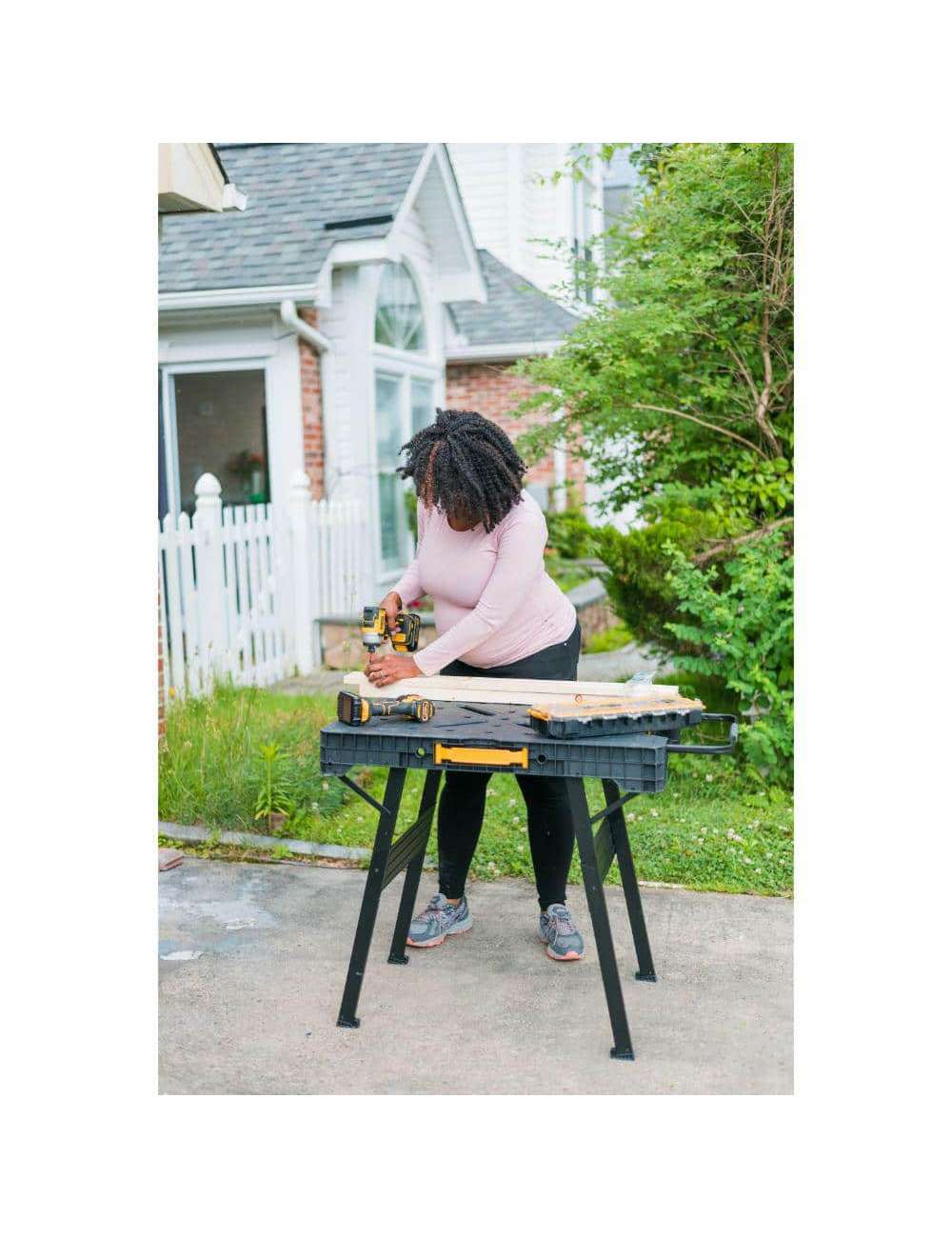 33 in. H Plastic Folding Portable Workbench