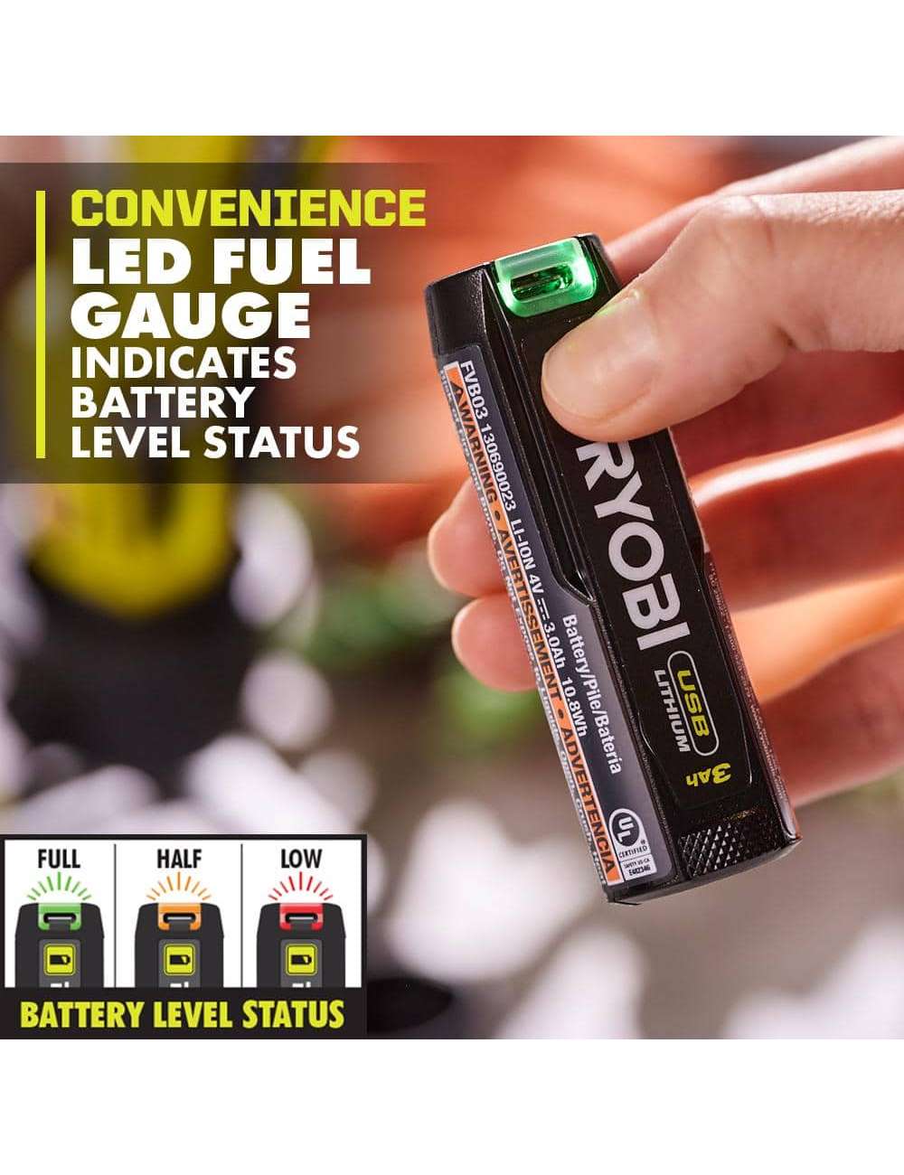 USB Lithium 3.0 Ah Lithium-ion Rechargeable Battery (2-Pack)