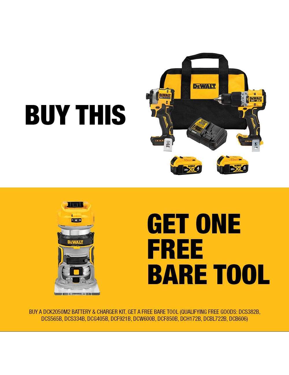 20V MAX XR Hammer Drill and ATOMIC Impact Driver Cordless Combo Kit (2-Tool) and Compact Router with (2) 4Ah Batteries