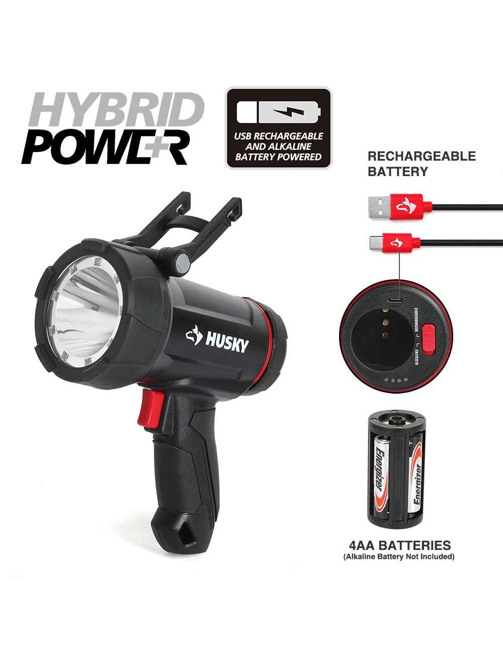 2500 Lumens Dual Power Floating Rechargeable Spotlight