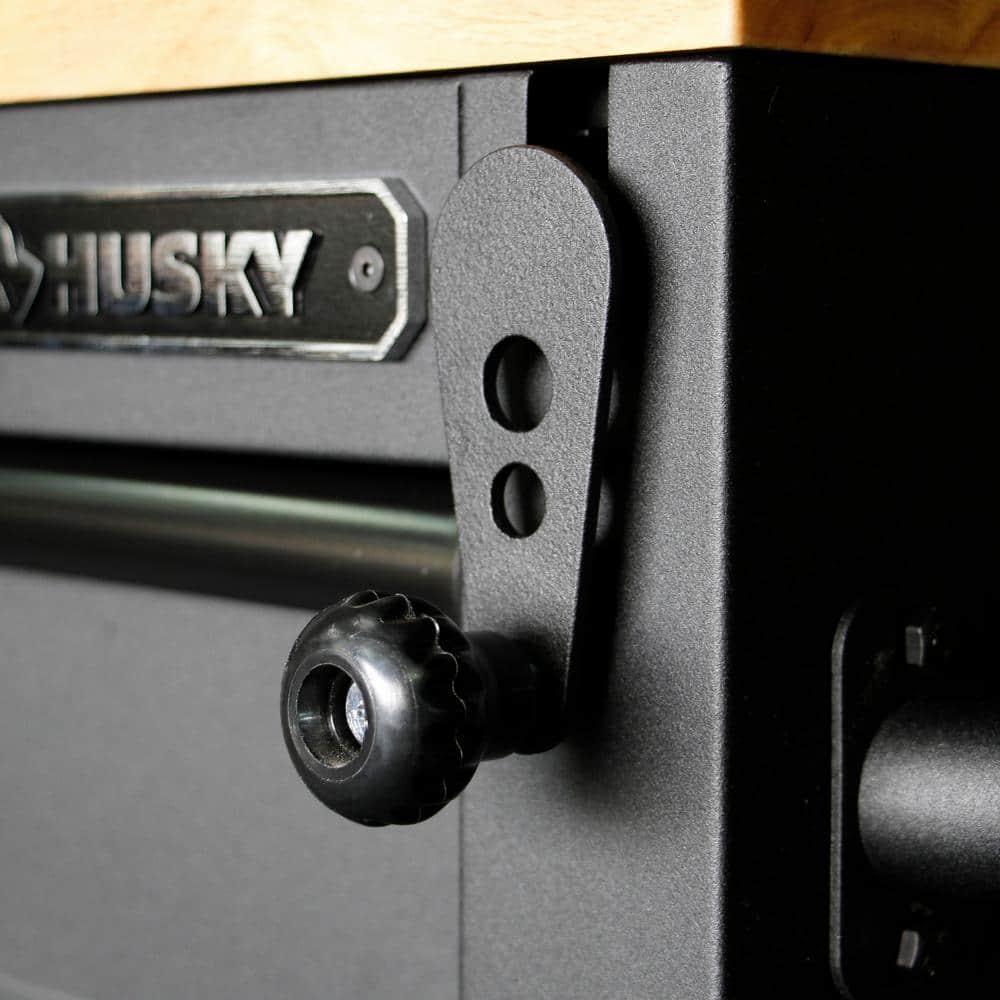 52 in. W x 25 in. D Heavy Duty 9 Drawer Mobile Workbench Cabinet with Adjustable Height Hardwood Top in. Matte Black