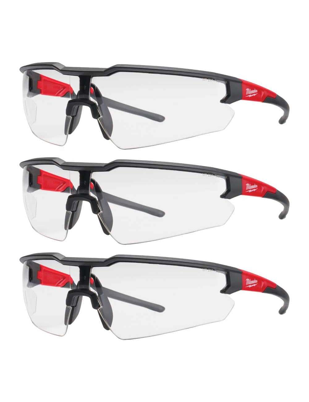 Safety Glasses with Clear Anti-Scratch Lenses (3-Pack)