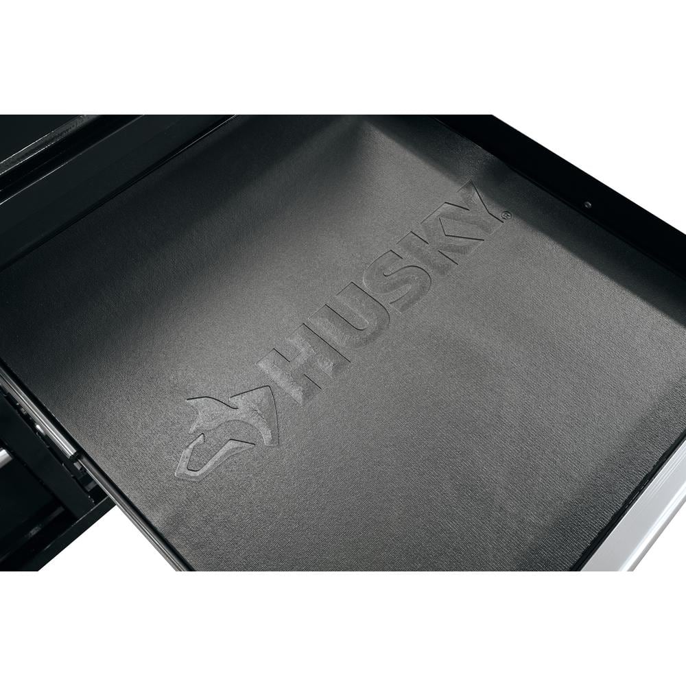 52 in. W x 24 5 in. D 9 Drawer Standard Duty Mobile Workbench Tool Chest with Solid Work Top and Pegboard in. Gloss Black