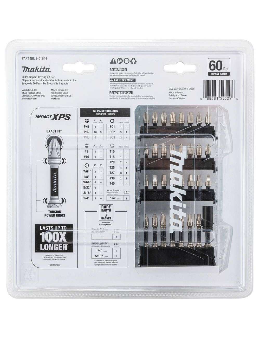 IMPACT XPS Alloy Steel Impact Rated Screwdriver Drill Bit Set (60-Piece)