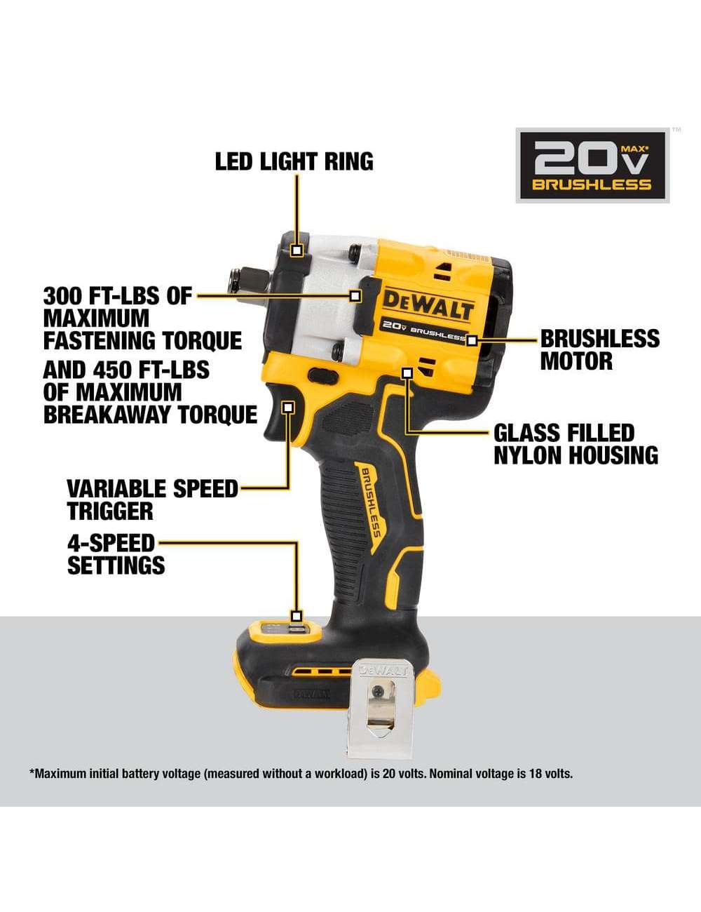 ATOMIC 20V MAX Cordless Brushless 1/2 in. Variable Speed Impact Wrench (Tool Only)