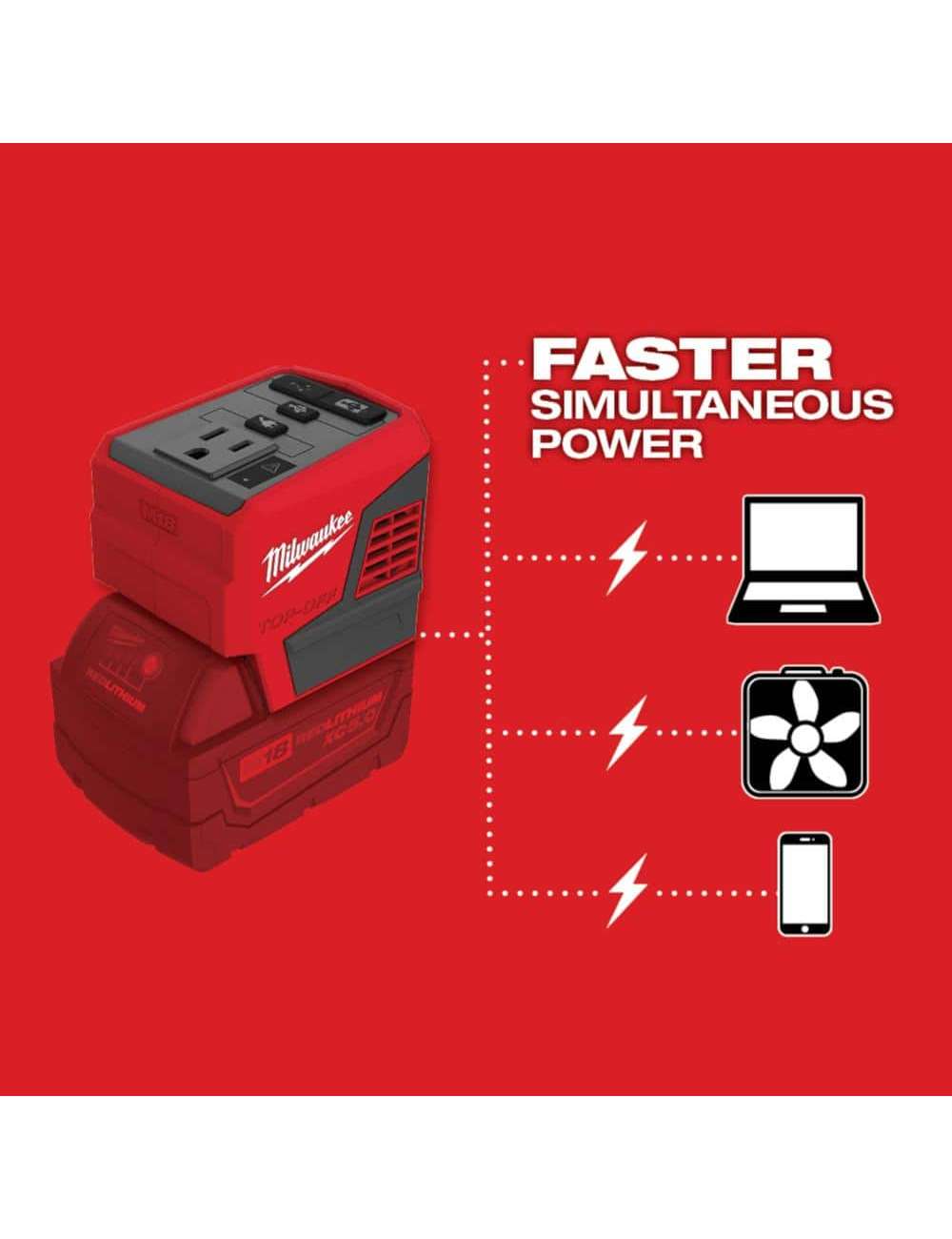 M18 18-Volt 175-Watt Lithium-Ion Powered Compact Inverter with 6.0 Ah Battery
