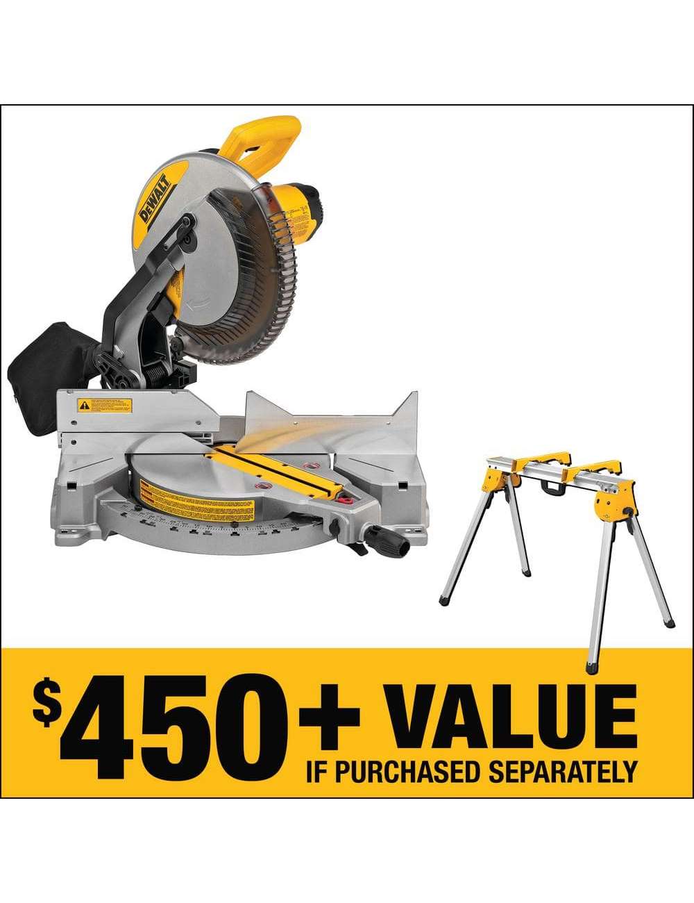 15 Amp Corded 12 in. Compound Single Bevel Miter Saw and Heavy-Duty Work Stand