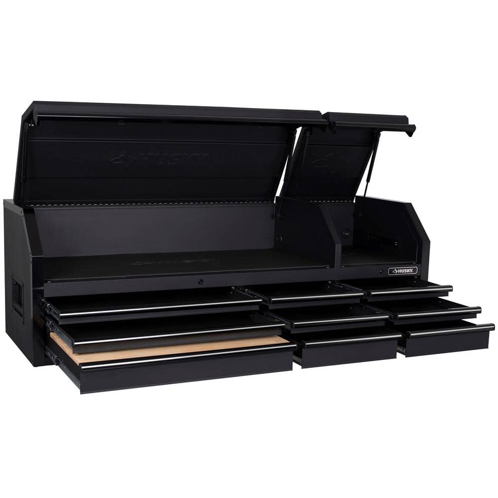 72 in. W x 23 in. D Heavy Duty 9 Drawer Top Tool Chest in. Matte Black