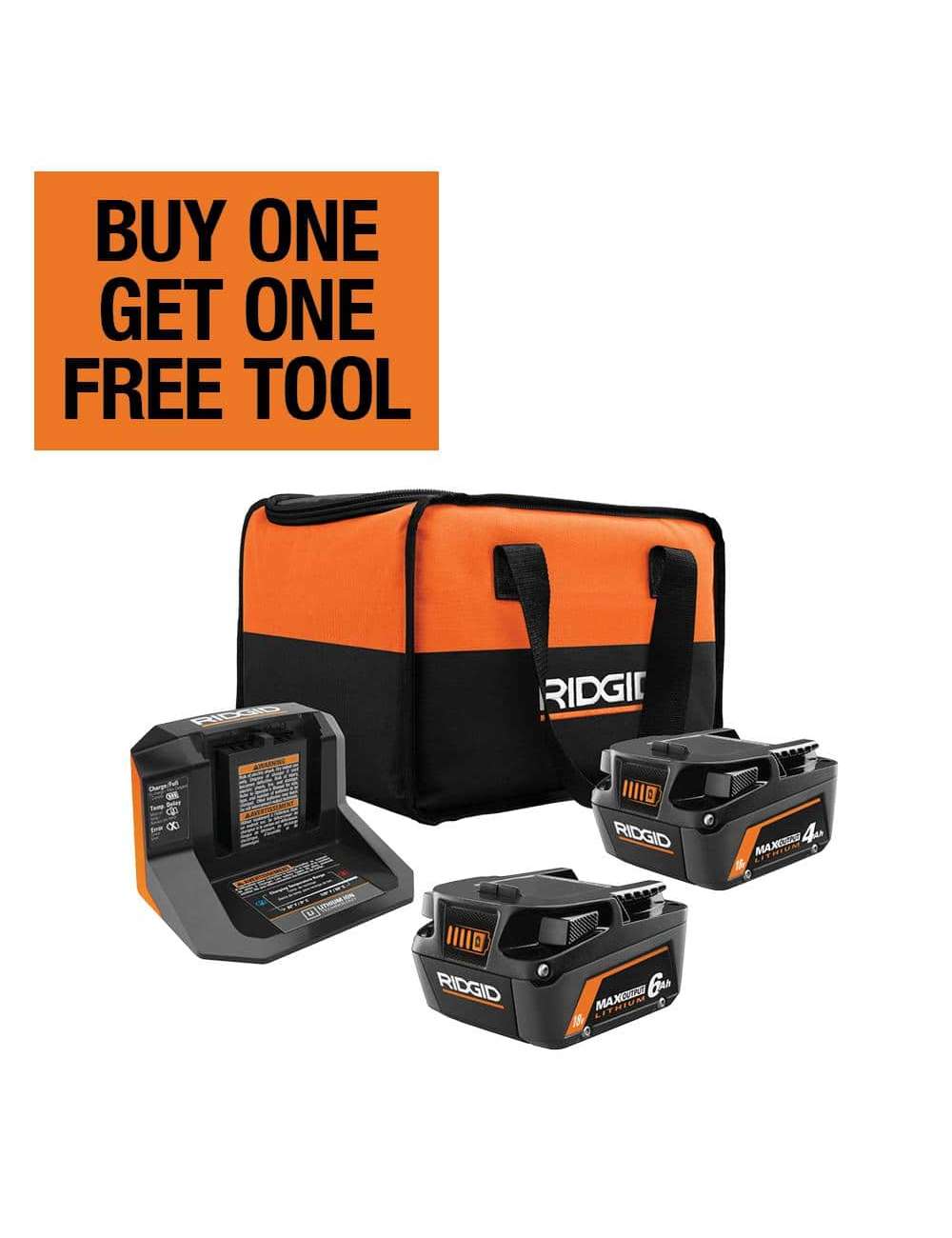 18V 6.0 Ah and 4.0 Ah MAX Output Lithium-Ion Batteries and Charger Kit with Bag