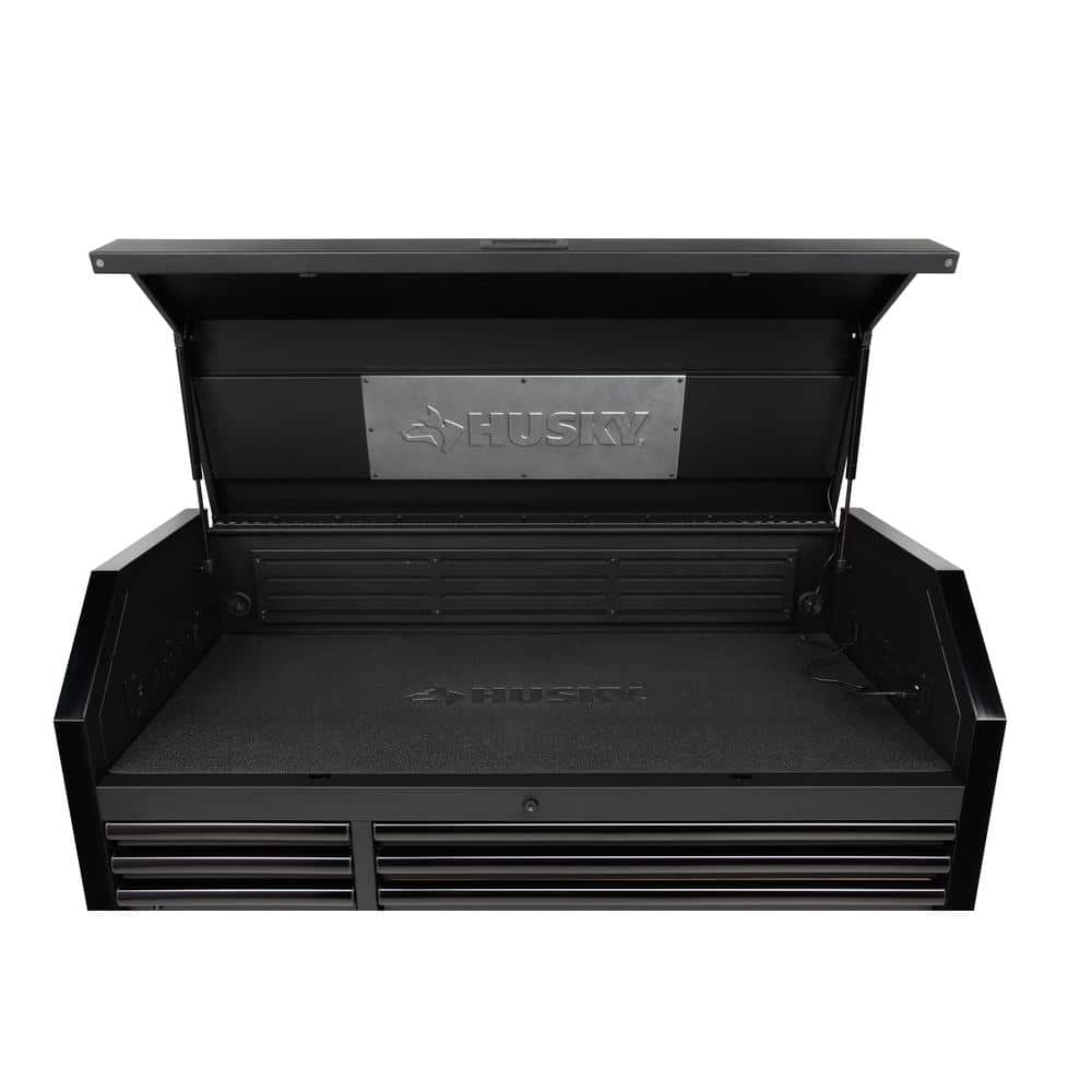52 in. W x 21 5 in. D Heavy Duty 15 Drawer Combination Rolling Tool Chest Top Tool Cabinet with LED Light in. Matte Black