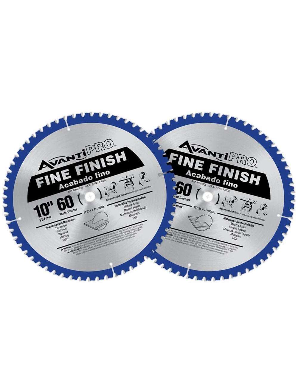 10 in. x 60-Tooth Fine Finish Circular Saw Blade Value Pack (2-Pack)