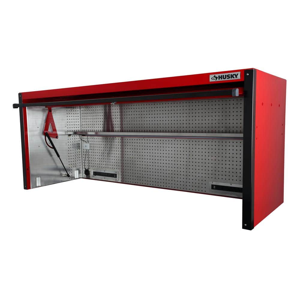 72 in. W x 24 5 in. D Professional Duty 20 Drawer Mobile Workbench Combo w 2 Side Lockers 2 Top Lockers and Top Hutch