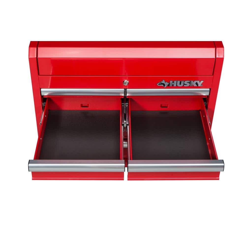 27 in. 11 Drawer Gloss Red Tool Chest and Cabinet Combo