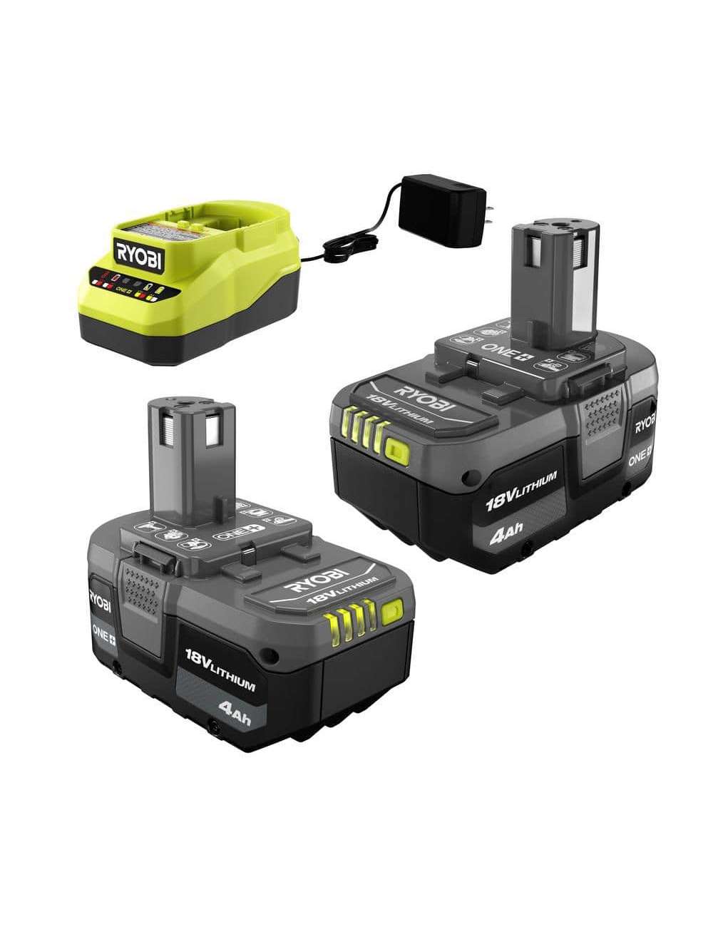 ONE+ 18V Lithium-Ion 4.0 Ah Battery (2-Pack) and Charger Kit