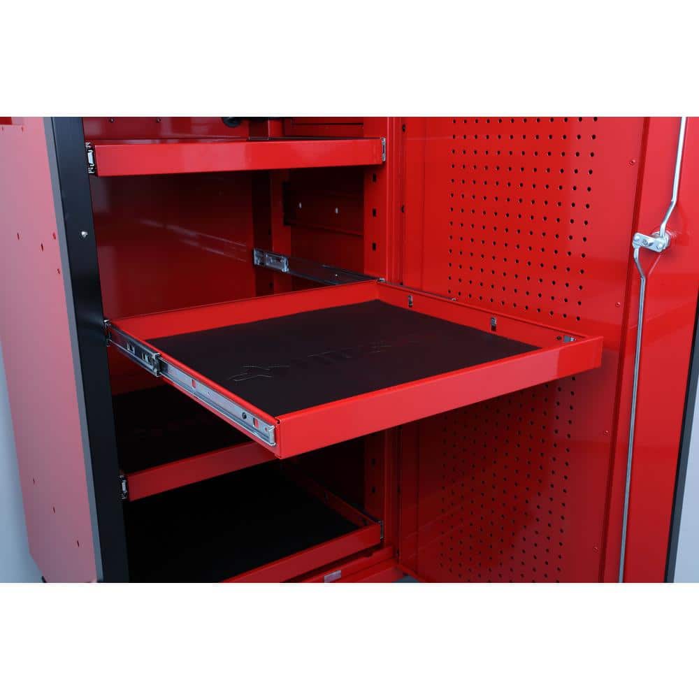 72 in. W x 24 5 in. D Professional Duty 20 Drawer Mobile Workbench Tool Storage Combo with 2 End Lockers in. Red