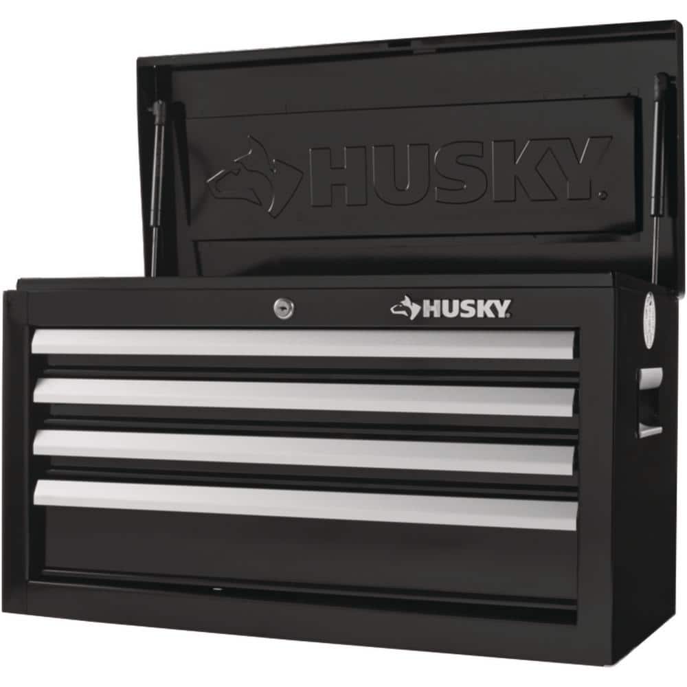 26 in. W x 12 in. D Standard Duty 4 Drawer Top Tool Chest in. Gloss Black