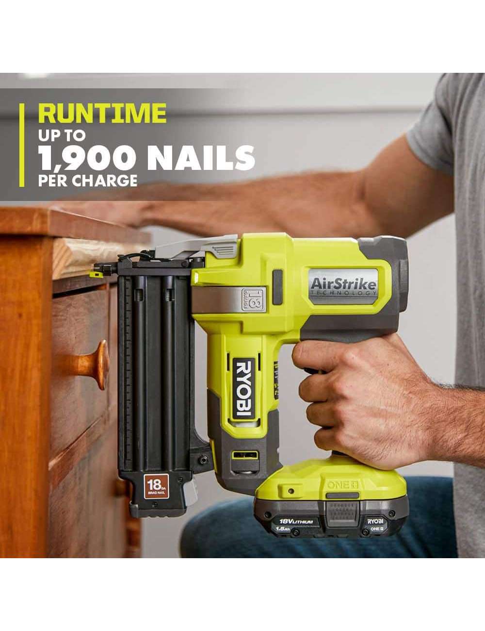 ONE+ 18V 18-Gauge Cordless AirStrike Brad Nailer (Tool Only)