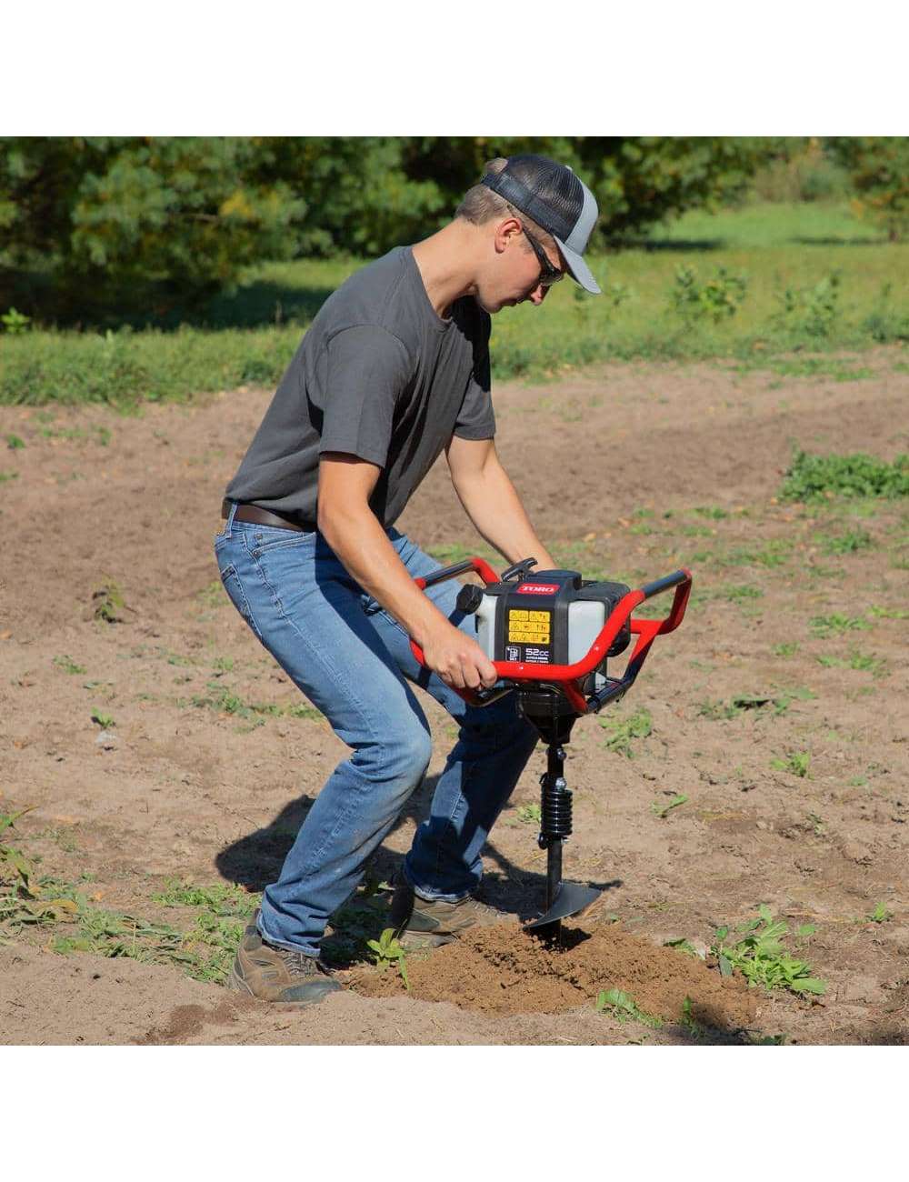 1-Person or 2-Person 52 cc 2-Cycle Earth Auger Powerhead with 8 in. Auger Bit