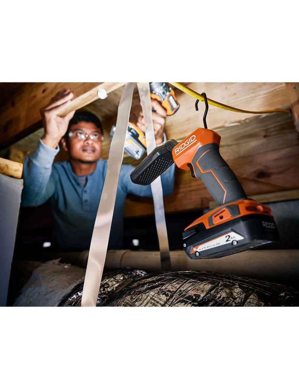 18V Cordless 3-Tool Combo Kit with LED Stick Light, LED Spotlight, and LED Hybrid Panel Light (Tools Only)