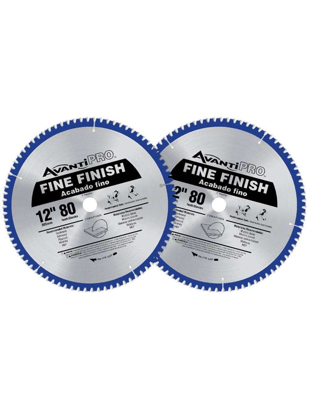 12 in. x 80-Tooth Fine Finish Circular Saw Blade (2-Pack)