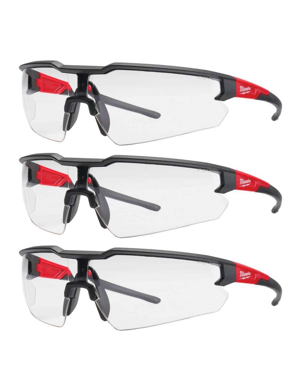 Safety Glasses with Clear Anti-Scratch Lenses (3-Pack)