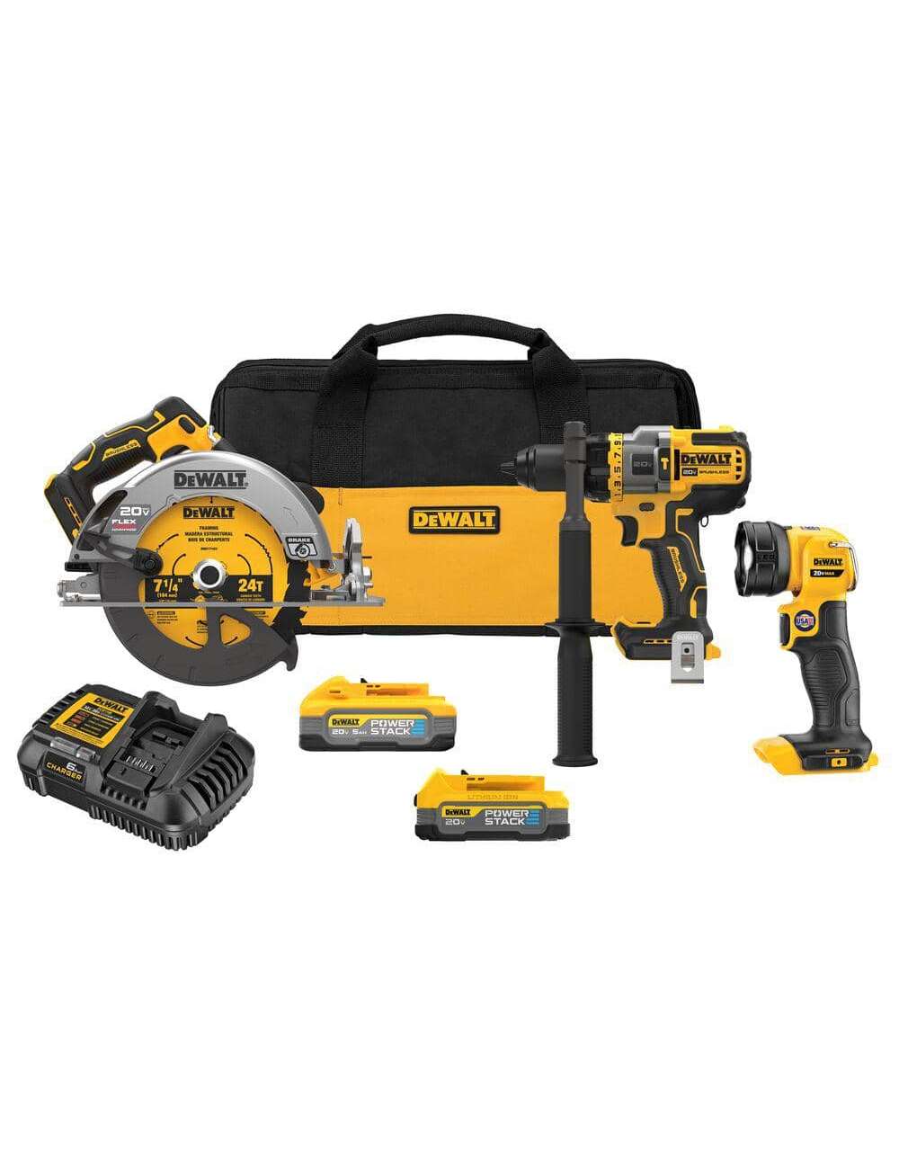 20V MAX Lithium-Ion Cordless 3-Tool Combo Kit with 5.0 Ah Battery and 1.7 Ah Battery