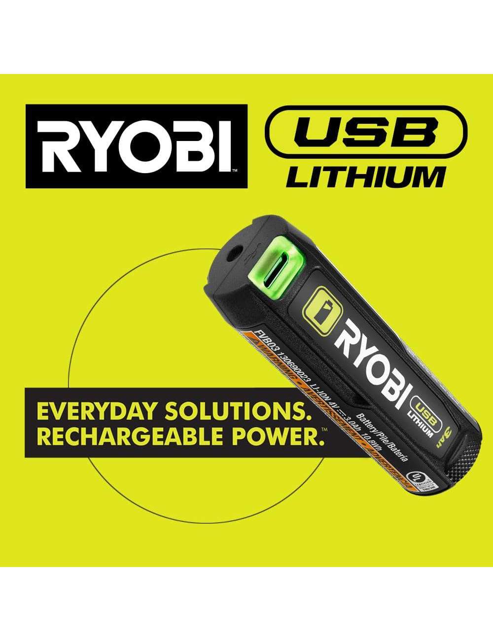 USB Lithium 3.0 Ah Lithium-ion Rechargeable Battery (2-Pack)