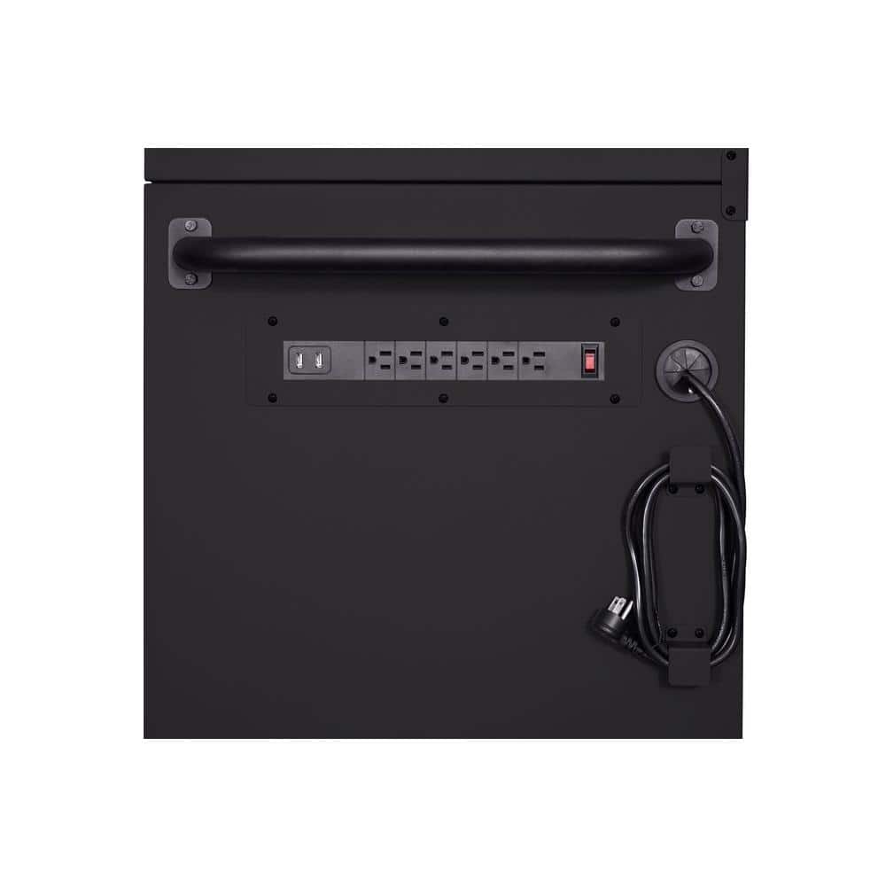 56 in. W x 22 in. D Heavy Duty 18 Drawer Combination Rolling Tool Chest and Top Tool Cabinet Set in. Matte Black