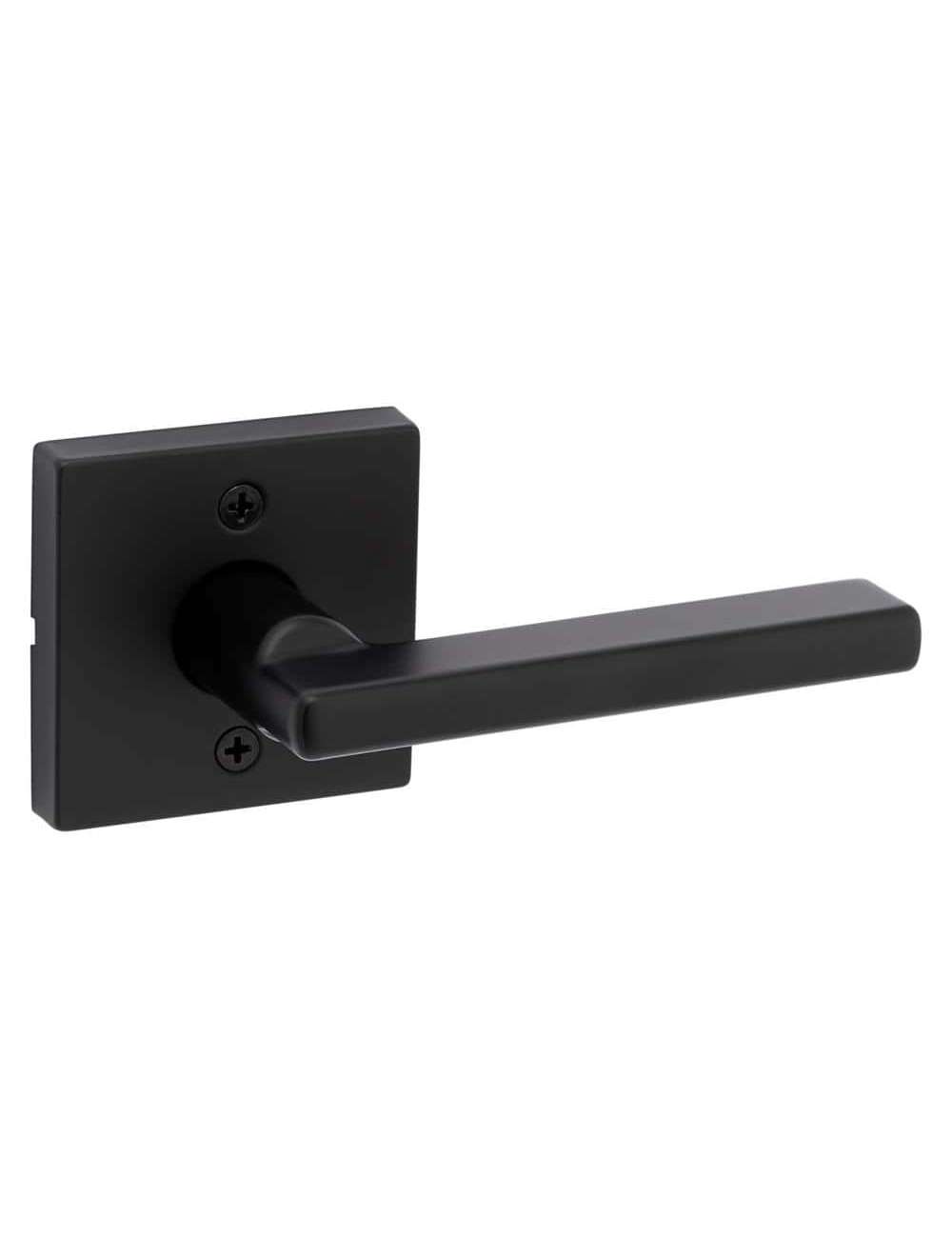 Halifax Square Matte Black Hall/Closet Door Lever (4-Pack)