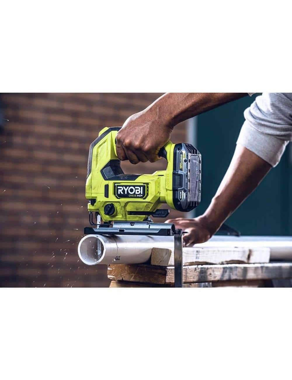 ONE+ 18V Lithium-Ion 4.0 Ah Compact Battery (2-Pack) and Charger Kit with FREE ONE+ HP Brushless Jig Saw
