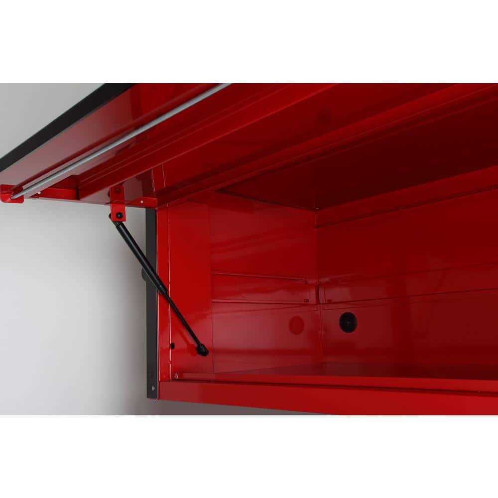 72 in. W x 24 5 in. D Professional Duty 20 Drawer Mobile Workbench Combo with Top Hutch and Top Locker in. Gloss Red