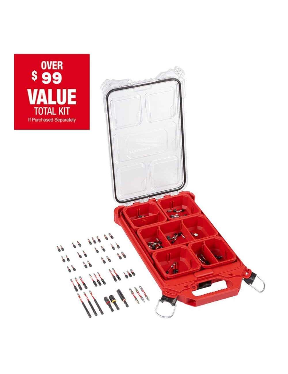 SHOCKWAVE Impact Duty Alloy Steel Driver Bit Set with PACKOUT Case (90-Piece)