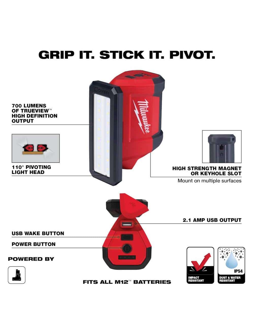 M12 FUEL 12-Volt Lithium-Ion Brushless Cordless Hammer Drill and Impact Driver Combo Kit w/M12 ROVER Service Light