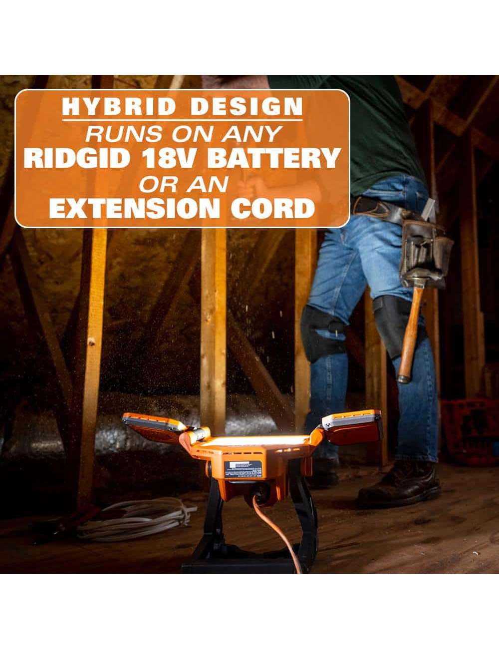 18V Hybrid Panel Light Kit with 4.0Ah Battery and Charger