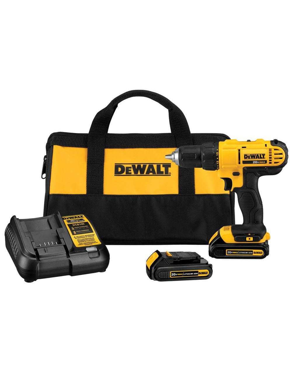 20V MAX Cordless 1/2 in. Drill/Driver, (2) 20V 1.3Ah Batteries, Charger and Bag