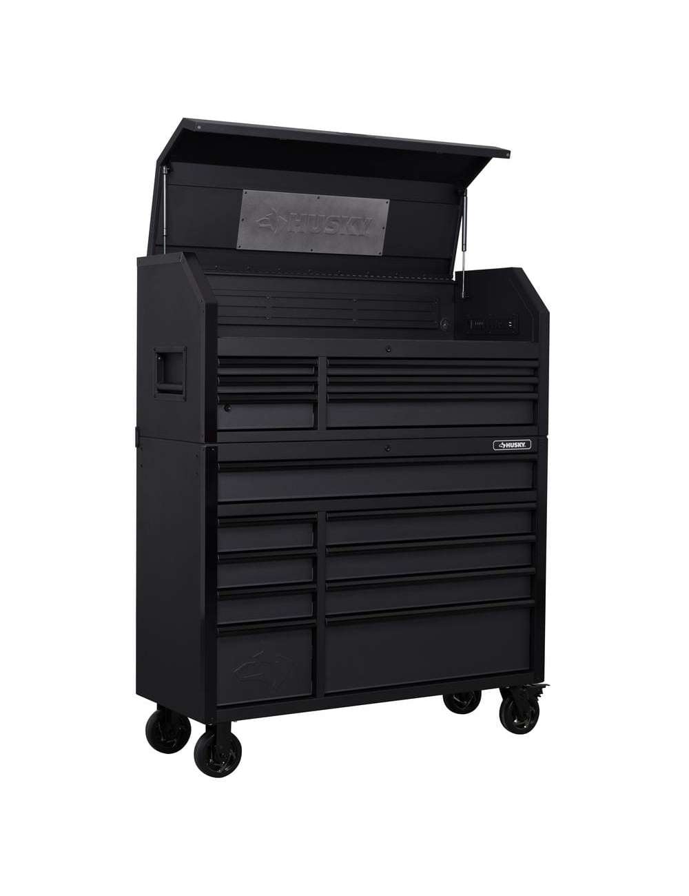 Heavy-Duty 52 in. 15-Drawer Matte Black Tool Chest Combo